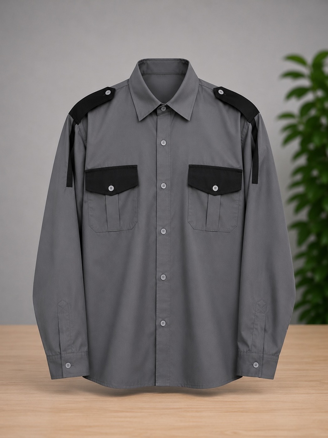 Camisola industrial gris manga larga