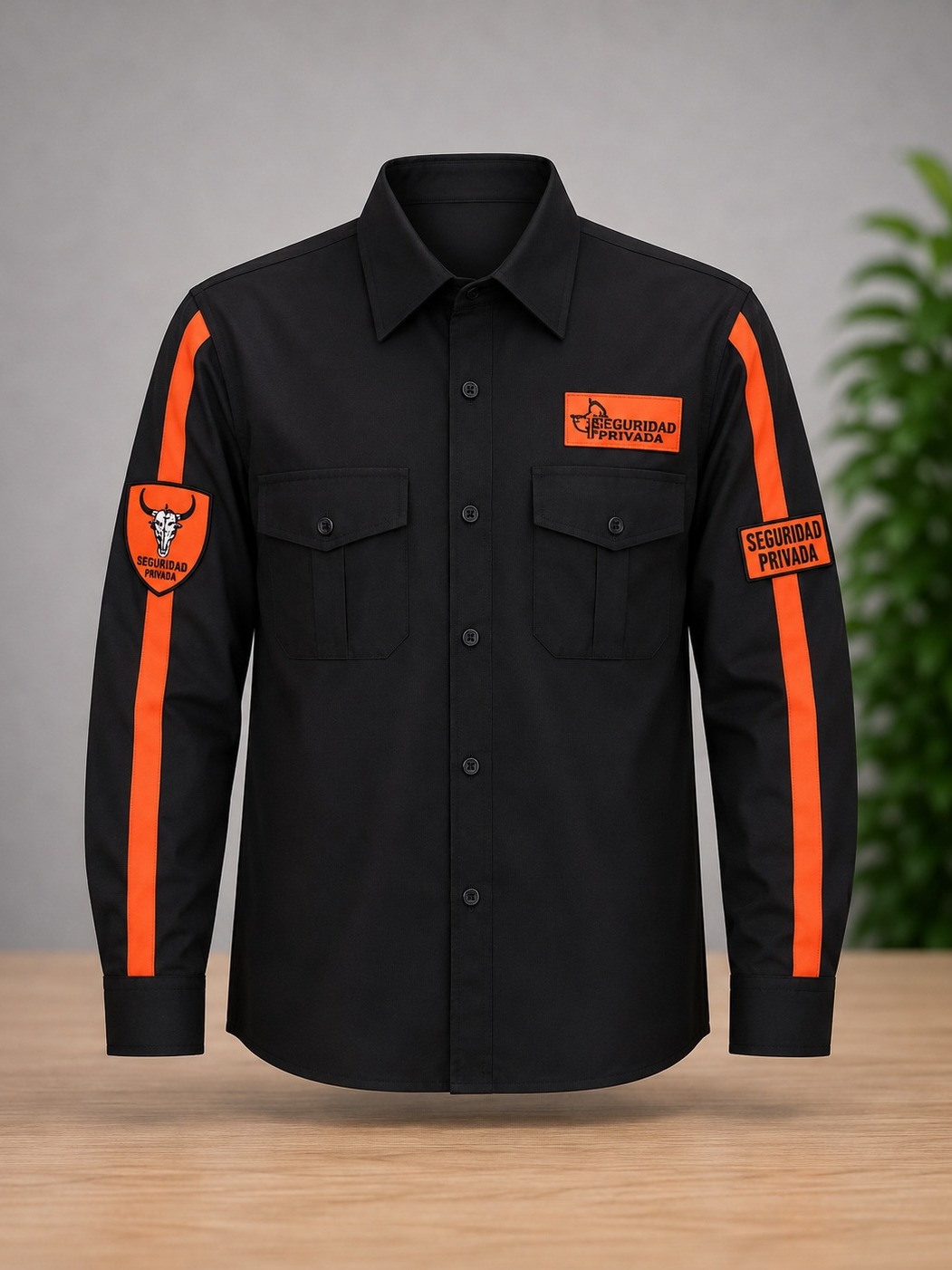 Camisola industrial con vivos naranja